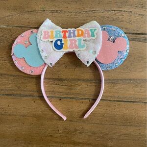 Colorful Birthday Girl Disney ears Headband
